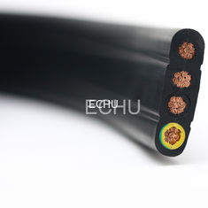 China Flat Flexible Traveling Cable for Crane or Conveyor in Black Jacket ECHU flat cable supplier