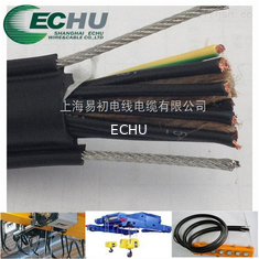 China ECHU Flexible traveling Cable Pendant Cable RVV(1G)/RVV(1G) 10G1.5 with black color supplier