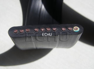 China Flat Flexible Traveling Cable for Crane or Conveyor 10core Black Jacket, 0.75mm2, 1.0mm2, 1.5mm2, 2.5mm2 supplier