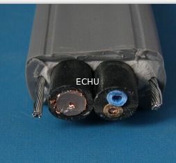 China Flat Traveling Cameral Cable for Elevator with CE certificate TVVBG  with Special PVC Jacket in grey  color supplier