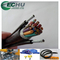 ECHU Flexible traveling Cable Pendant Cable RVV(1G)/RVV(2G) with black color with steel supporting supplier