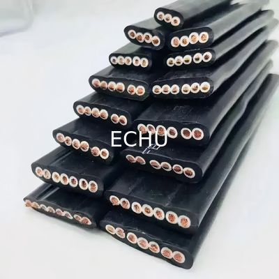 quality Flat Flexible Traveling Cable for Crane or Conveyor 4Cx16sqmm Black Jacket factory